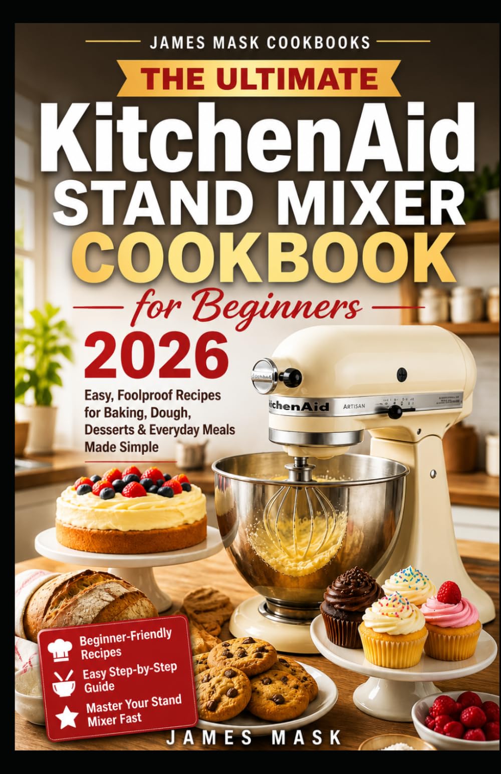 The Ultimate KitchenAid Stand Mixer Cookbook for Beginners 2026: 200 Effortless Recipes for Baking, Dough, Desserts and Everyday Cooking | ... to Master Their Stand Mixer with Confidence.