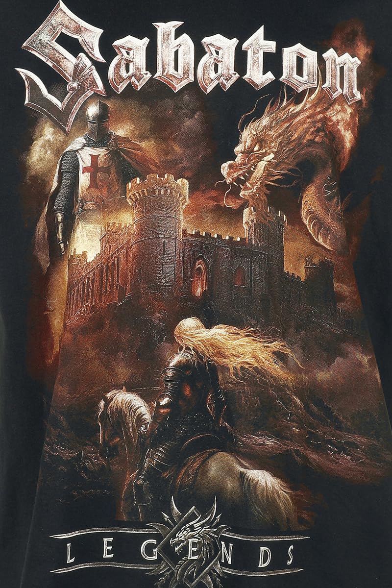 Sabaton Castle Homme T-Shirt Manches Courtes Noir Regular/Coupe Standard
