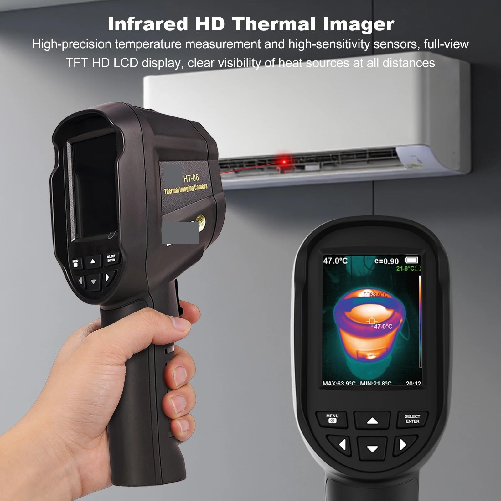 Kamera termowizyjna HT-06, ręczna kamera termowizyjna o rozdzielczości 256 x 192, kamera termowizyjna Szybka anomalia