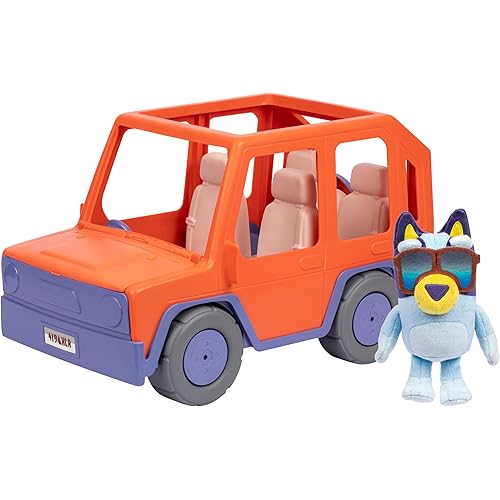 Bluey Big Heeler 4WD Big Car Toy, Interactive, Customizable Toddler Toy Car with Opening Hood Storage, Toddler Cars for Ages 3+