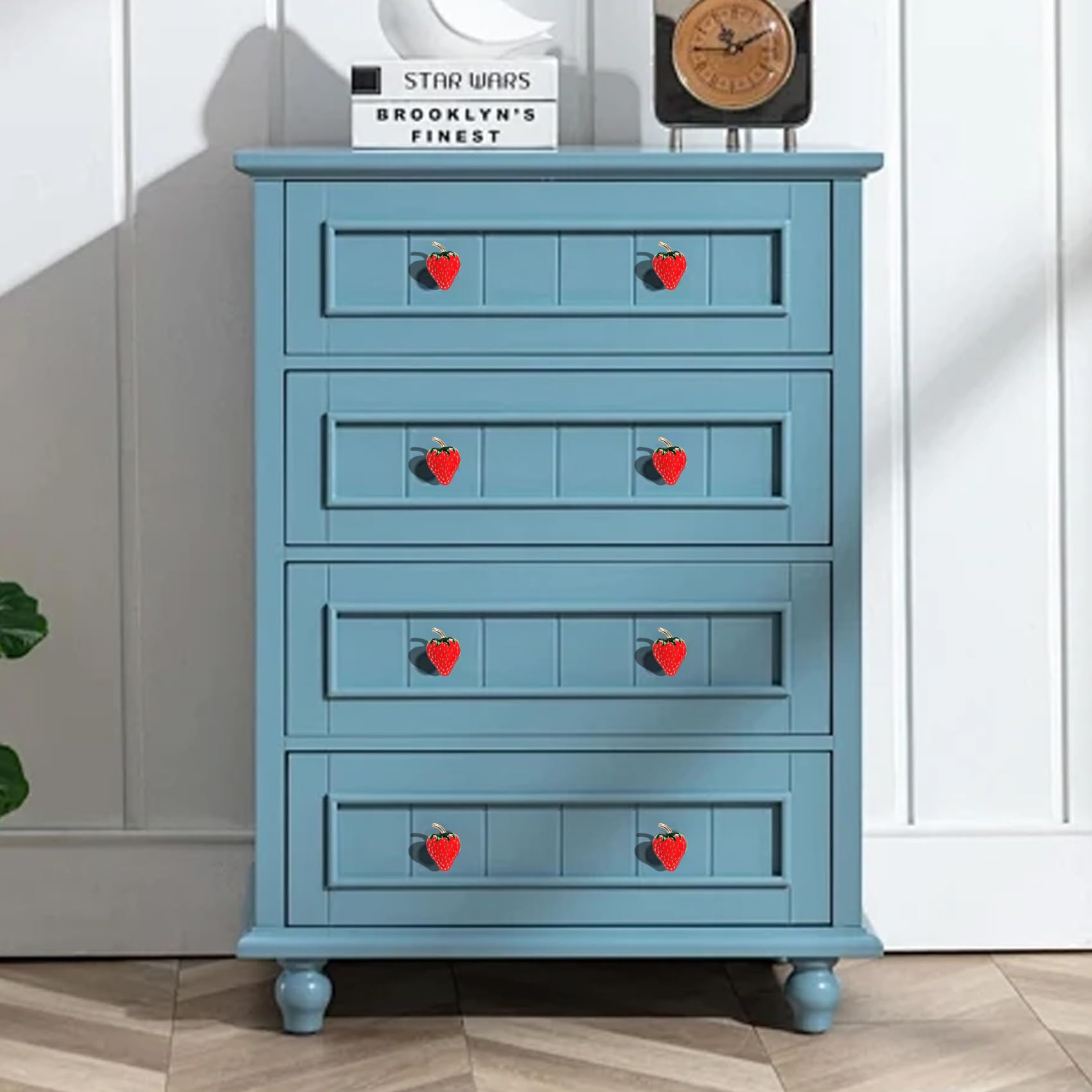 Strawberry Cabinet Knobs - Cute Fruit Drawer Pulls -5 Strawberry Cabinet Knobs - Cute Fruit Drawer Pulls -5