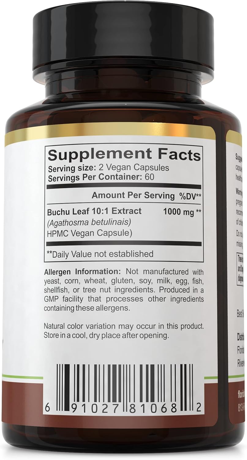 Florida Herbal Pharmacy, Buchu Leaf Extract Supplement Capsules - Image 3