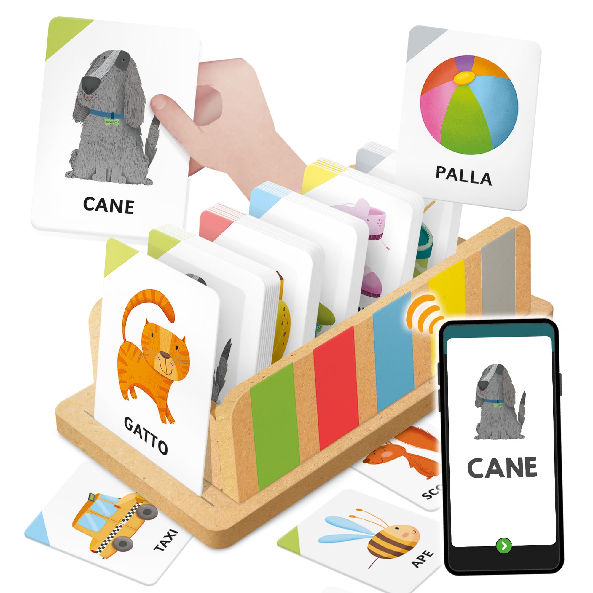 HEADU - Il Cofanetto delle Flashcards 100 parole - La Più Ricca Raccolta di Flashcards Per Imparare le Prime Parole | Con App Interattiva, Gioco Educativo 2 3 4 Anni, Idea Regalo, Made in Italy