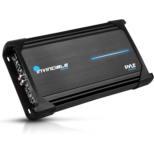 Pyle 14” Class AB Mosfet Amplifier - Invincible Series Bridgeable Amp, 4 Channel 2000 Watts Max, Mosfet PWM Power Supply, High-Current Dual Discrete Drive Stages, Advanced Protection Circuitry