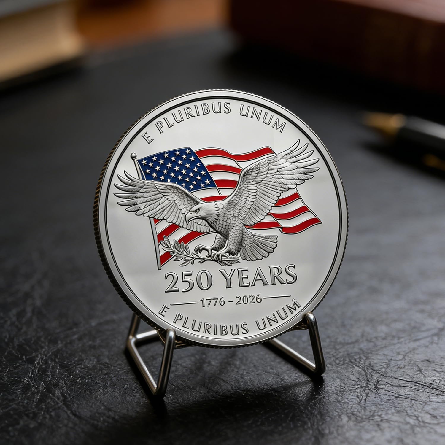 250th Commemorative Coin,2 Inch USA Anniversary Coins,Double-Sided&Durable Metal Pattern American Challenge Coin,America 250 Years Merchandise for Celebration & Gifts