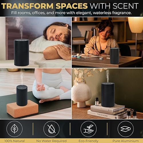 Miniatura 3 de Difusor de aceite esencial sin agua, difusor de aroma de aromaterapia para el hogar, oficina, hotel, dormitorio, moderno y elegante, mini difusor