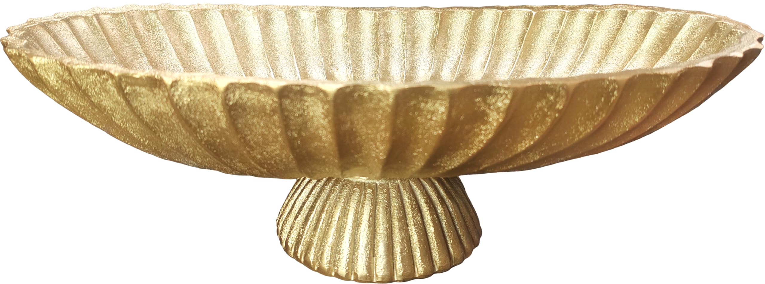 Photo 1 of ARTRHYT 14.5" Large Decorative Long Bowl decor - Fluted Scalloped Decorative Bowls for Home Decor - Ruffle Decor,Stylish Key Bowl for Entry Table,Decorative Fruit Bowls for Kitchen Counter,Golden