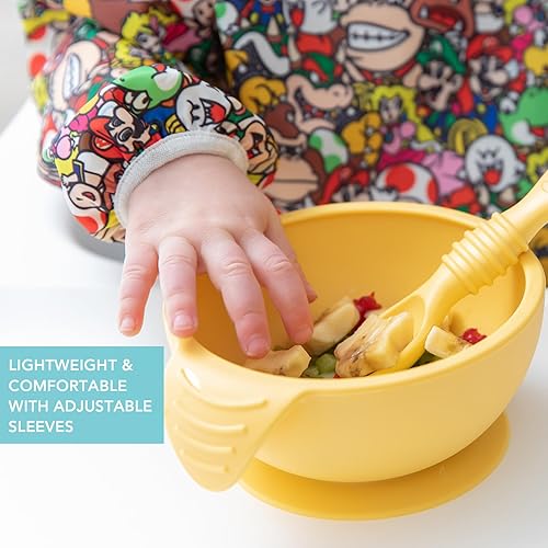 Miniatura 175 de Bumkins - Babero con mangas - Para niños y niñas, bebés y niños pequeños de 6 a 24 meses - Ligero, duradero, impermeable - Babero de manga larga -