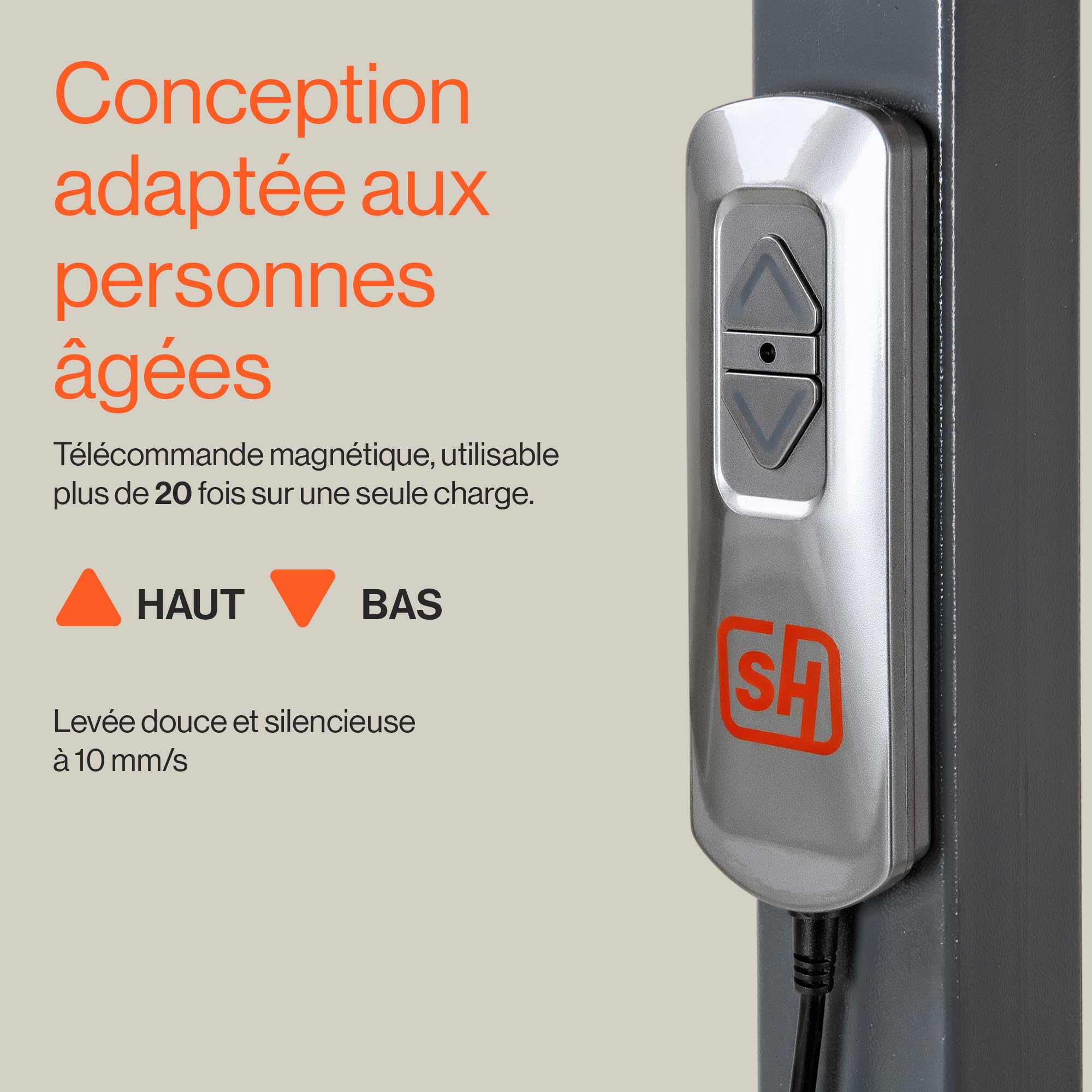 SuperHandy GoRise Élévateur électrique au Sol – Capacité de 227 kg, Assistance à la Verticale, Portable, réglable, Ergonomique, Rangement Facile, en Attente de Brevet (TX (Lève-Transfert))