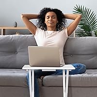 Vista 70 de PJ Wood Mesa rectangular plegable portátil para servir aperitivos, construcción de madera maciza con acabado natural (juego de 4 piezas)