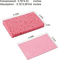 Vista 8 de JOYMOOP Esponja para platos, esponjas de celulosa para lavar platos antiarañazos, esponja natural, paquete de 36 esponjas