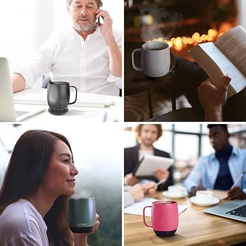 Miniatura 6 de Nextmug - Taza de café autocalentable con control de temperatura (14 onzas) (borgoña)
