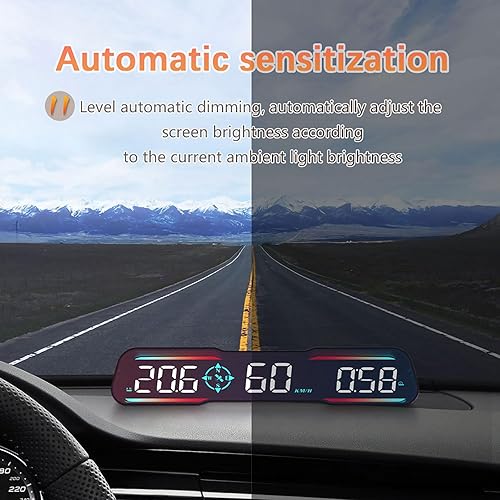Miniatura 7 de Qfansi Velocímetro digital GPS con pantalla universal para coche, pantalla LCD grande, medidor HUD con velocidad MPH, alerta de conducción fatiga y