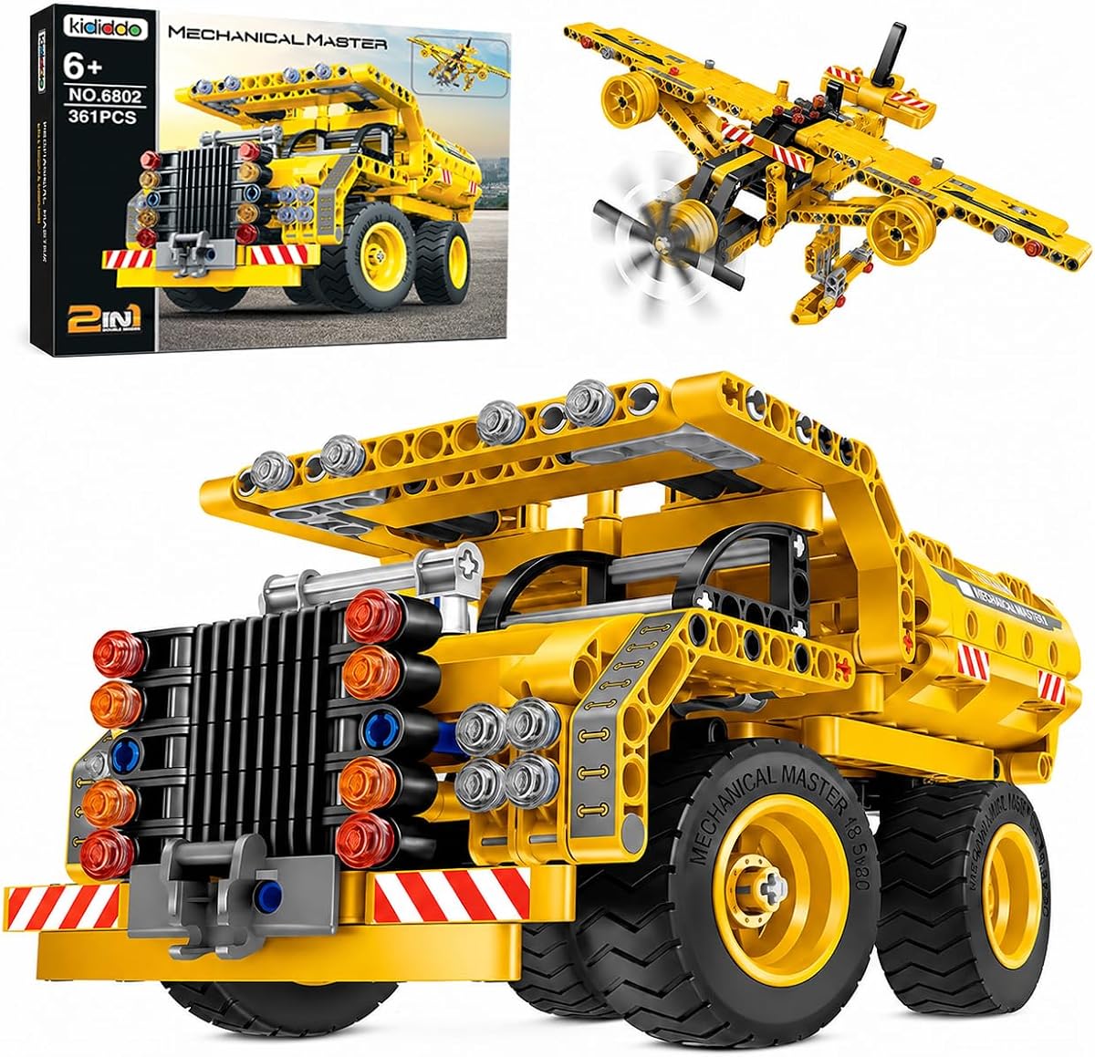 STEM Building Toy for Boys 8-12 Build a Dump Truck or Airplane 2 in 1 Construction Engineering Kit (361 Pcs) Educational STEM Toy Set for Kids Popular Gift for Boys Ages 6-12 + Years Old