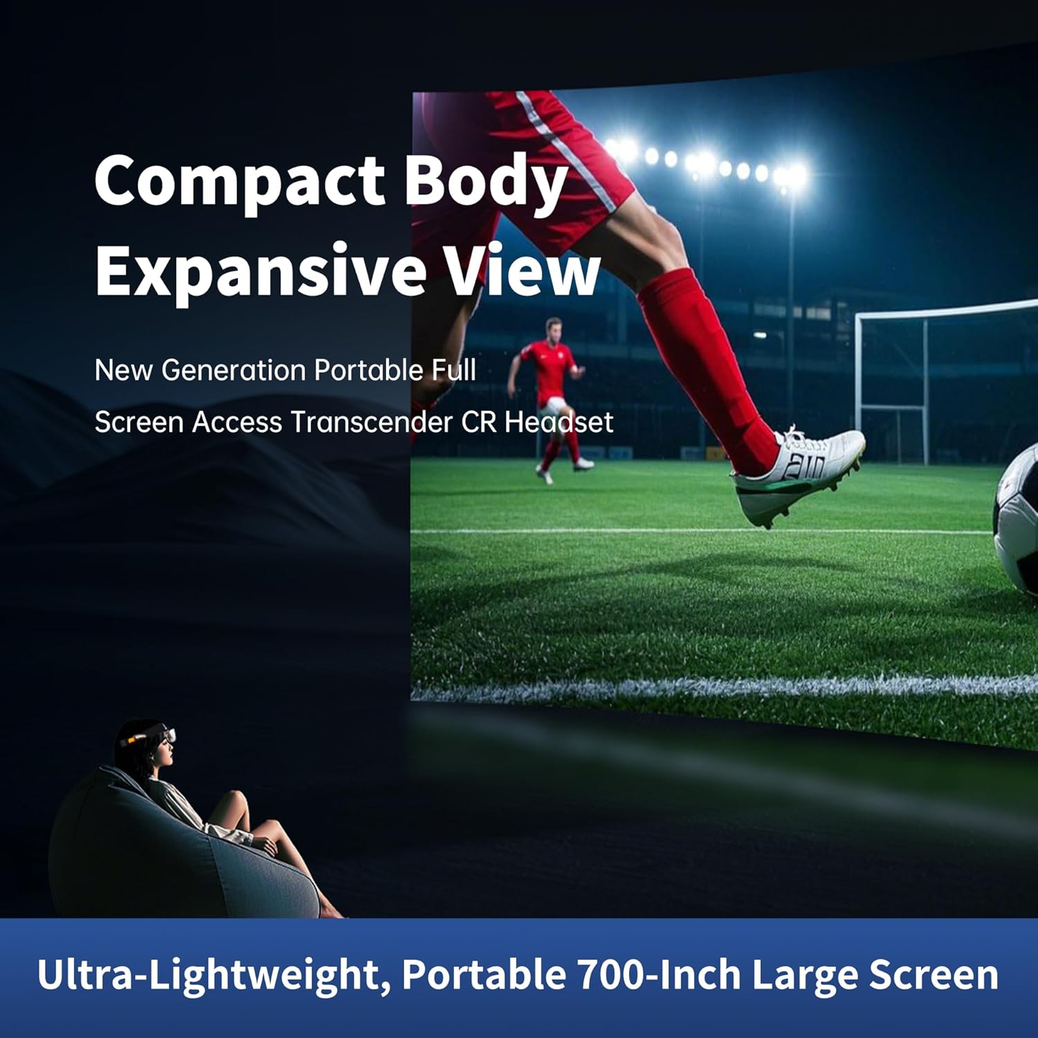 Future Crosser XR/AR Glasses-200 inch iMax3D Large Screen, 45g for More Comfortable Wearing, high Brightness, Compatible with Myopia Glasses, Suitable for Both Elderly and Children to wear