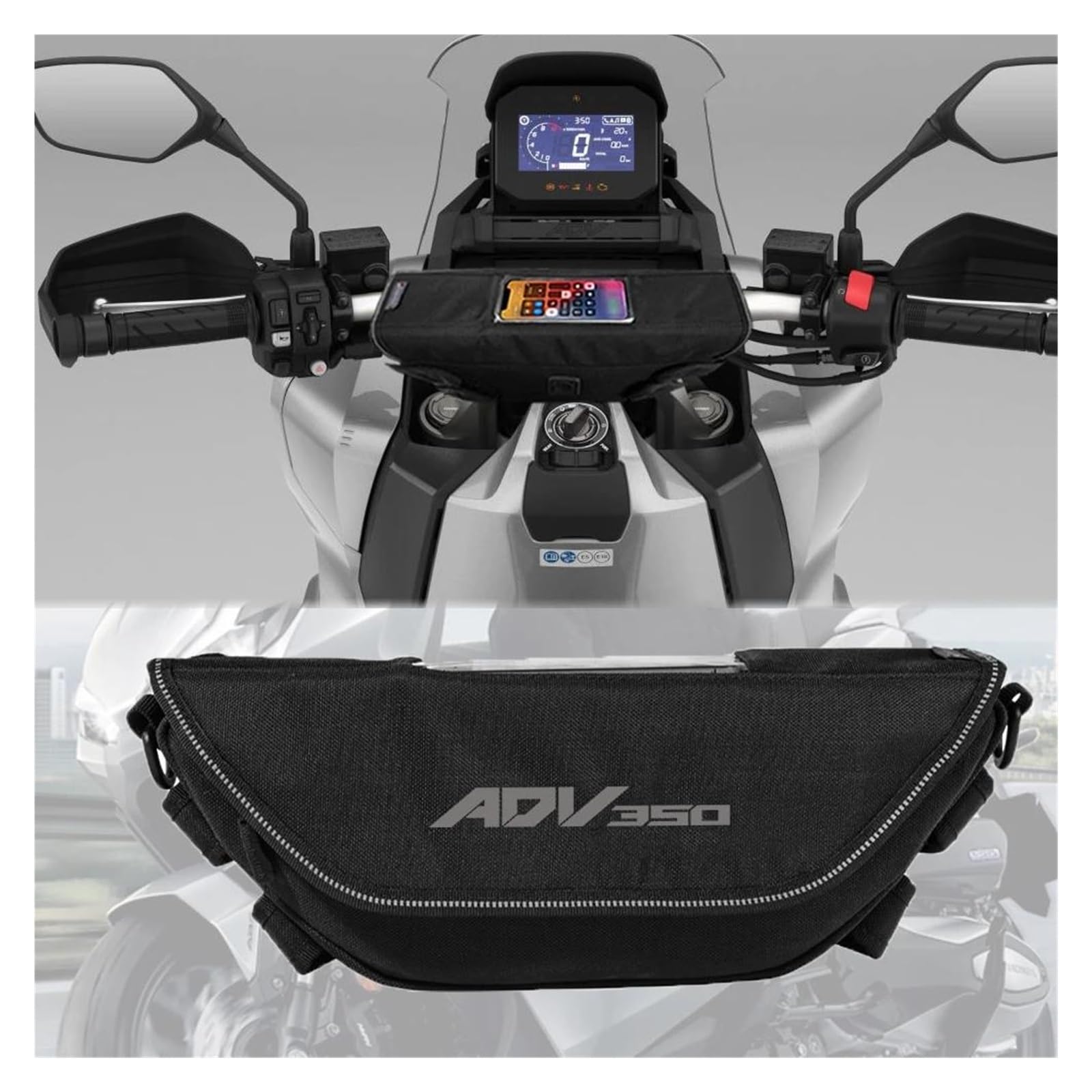 De Mano para Moto HO&NDA ADV350 Adv 350 - Bolsa De Almacenamiento De Manillar Impermeable y a Prueba De Polvo para Navegación (Black4)