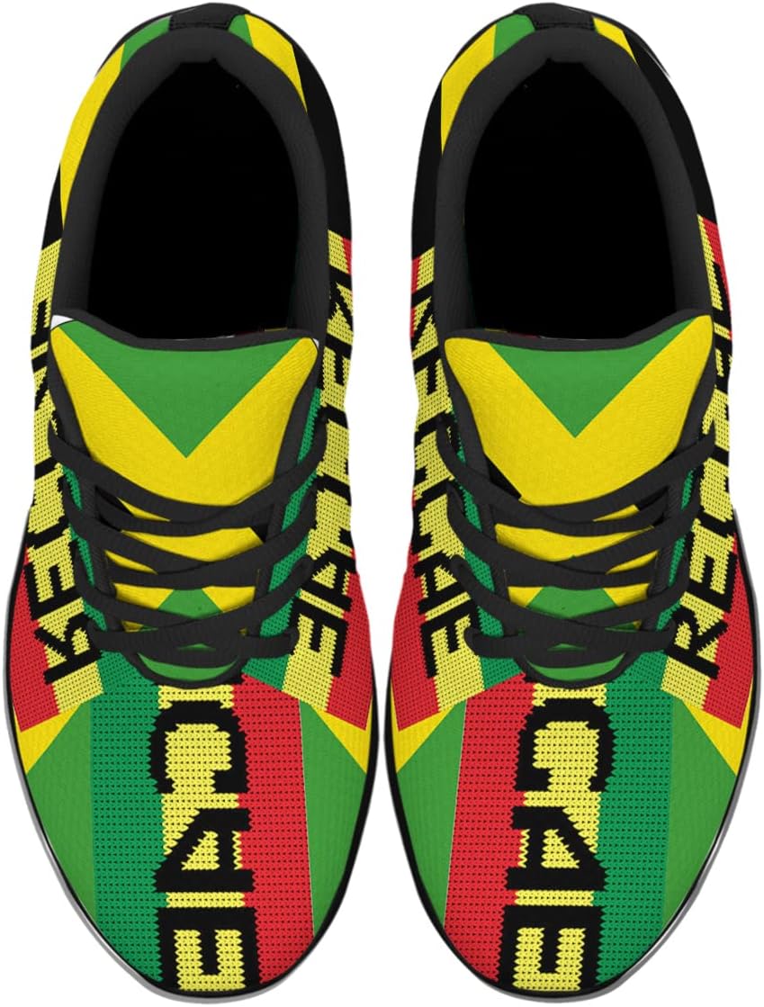 Sonzj-II Jamaican Flag Shoes Unisex Adult Running Shoes Breathable Casual Sport Tennis Sneakers Gifts for Women Men