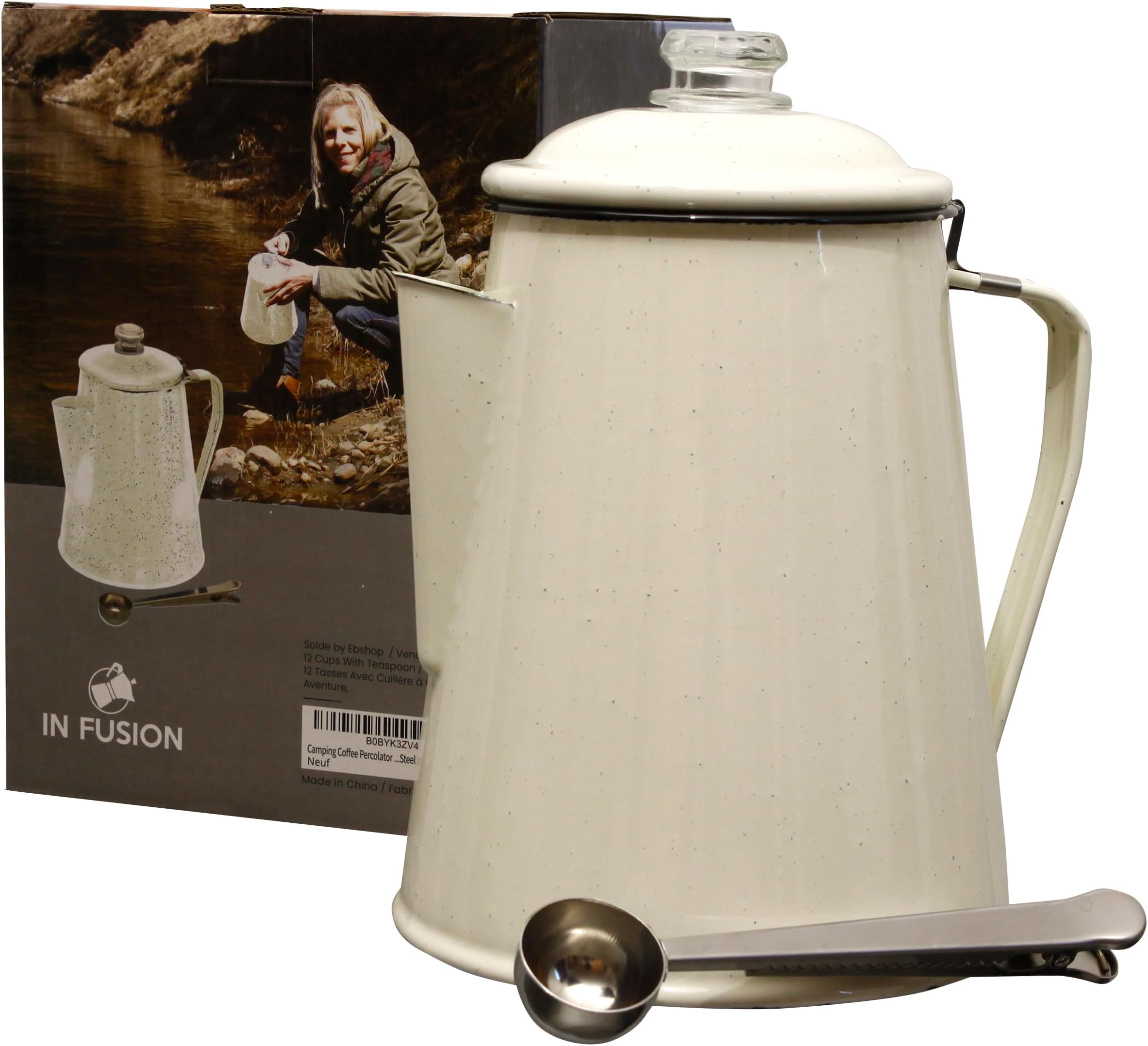 Granite Ware 3 Qt Coffee Boiler. Enameled Steel 12 cups