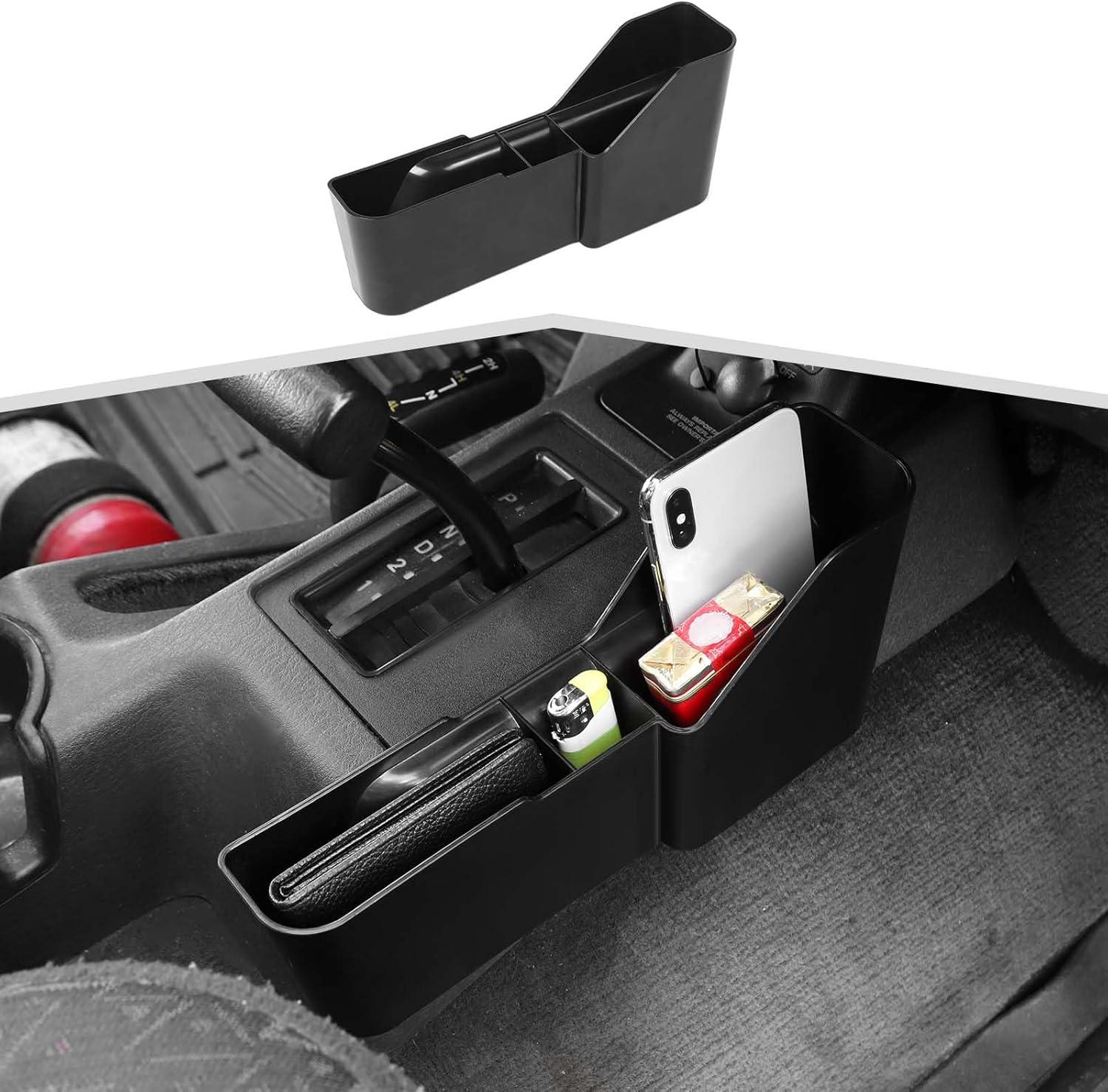 For TJ Gear Shift Storage Box fit for Jeep Wrangler TJ 1997-2006 Center Console Side Organizer Tray Interiors Accessories