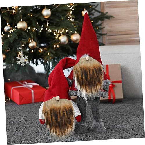 Miniatura 5 de UKCOCO 1 juego de suministros para hacer gnomos, barbas de gnomos falsos, suministros de gnomo, cuentas de madera, nariz, barba falsa, gnomo,