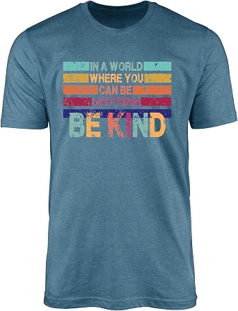Be Kind T-Shirt for Men Women Unisex Inspirational Retro Graphic Tee Positive Motivational Kindness Message Shirt