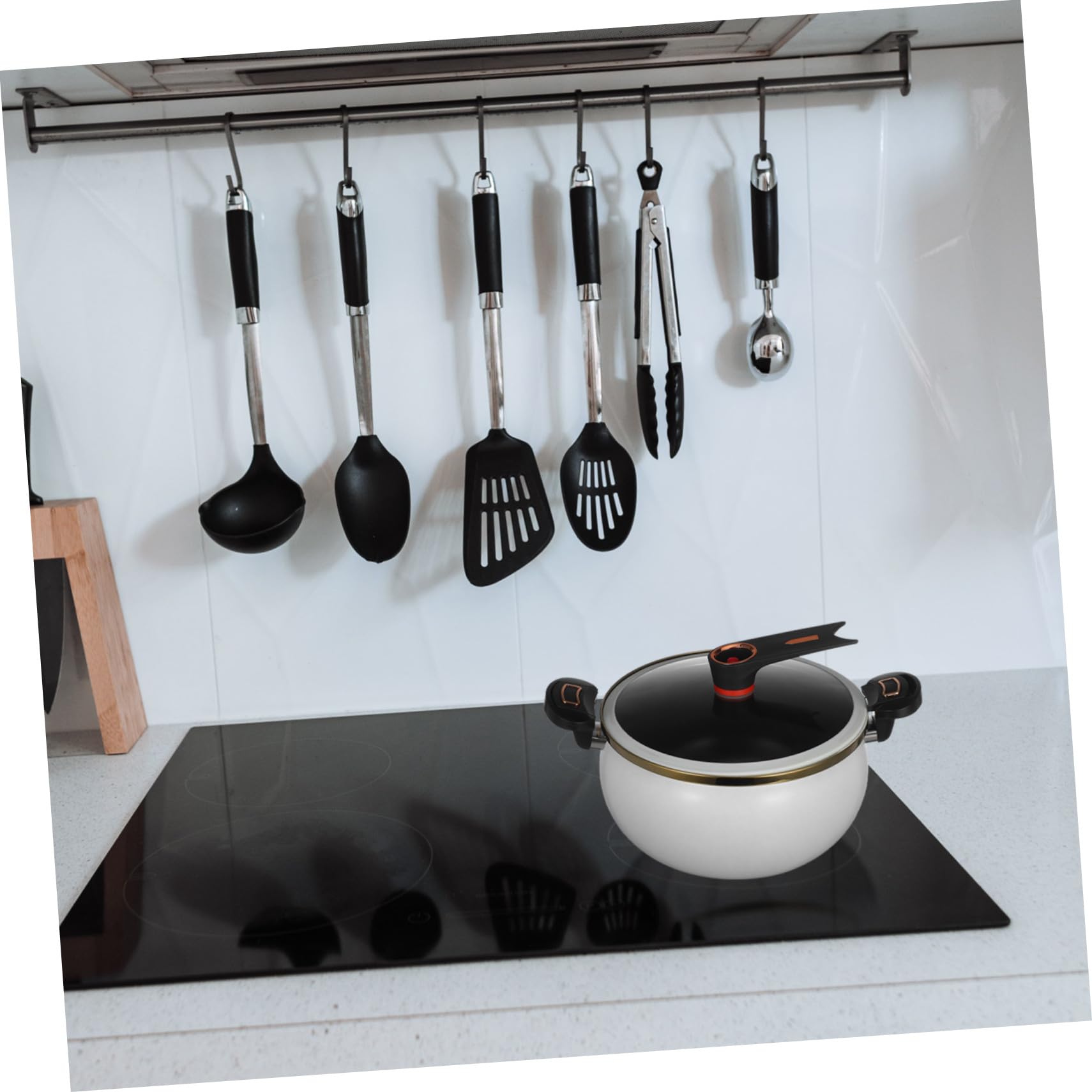 STOBAZA Casserole Céramique Émaillée avec Couvercle Micro-pression Capacité pour Mijoter Bouillir et Cuire à Feu Doux Poignée Anti-brûlure pour Soupe Ragoût et Pâtes