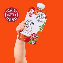 Serenity Kids 7+ Months World Explorers Baby Food Pouches - 3.5 oz, Pack of 18-40% DV Protein 5g Baby Protein Pouches - BPA-Free- Organic Veggies - Variety Pack