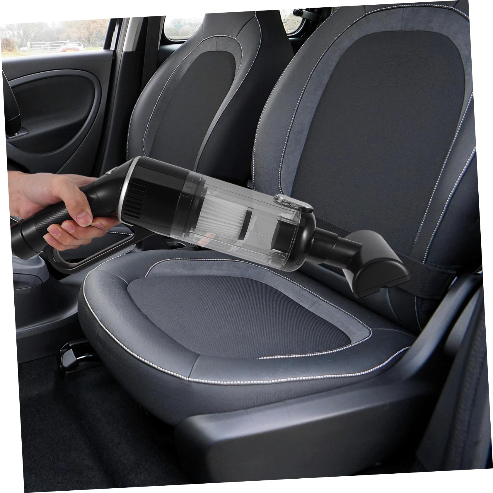 Cabilock Aspiradora de Mano Recargable 6000mah Negra de Plástico para Coche | Potencia de Succión, Uso en Oficina y Vehículo, Carga USB y Formato Portátil