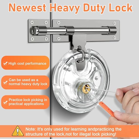 32 Pcs Lock Picking Kit, [Upgraded Version] Diyife Lock Pick Set with 4 Transparent Training Locks 3 Key Extractors & 8 Locks Picking Tools for Lockpicking, Guide for Beginner and Locksmith Training