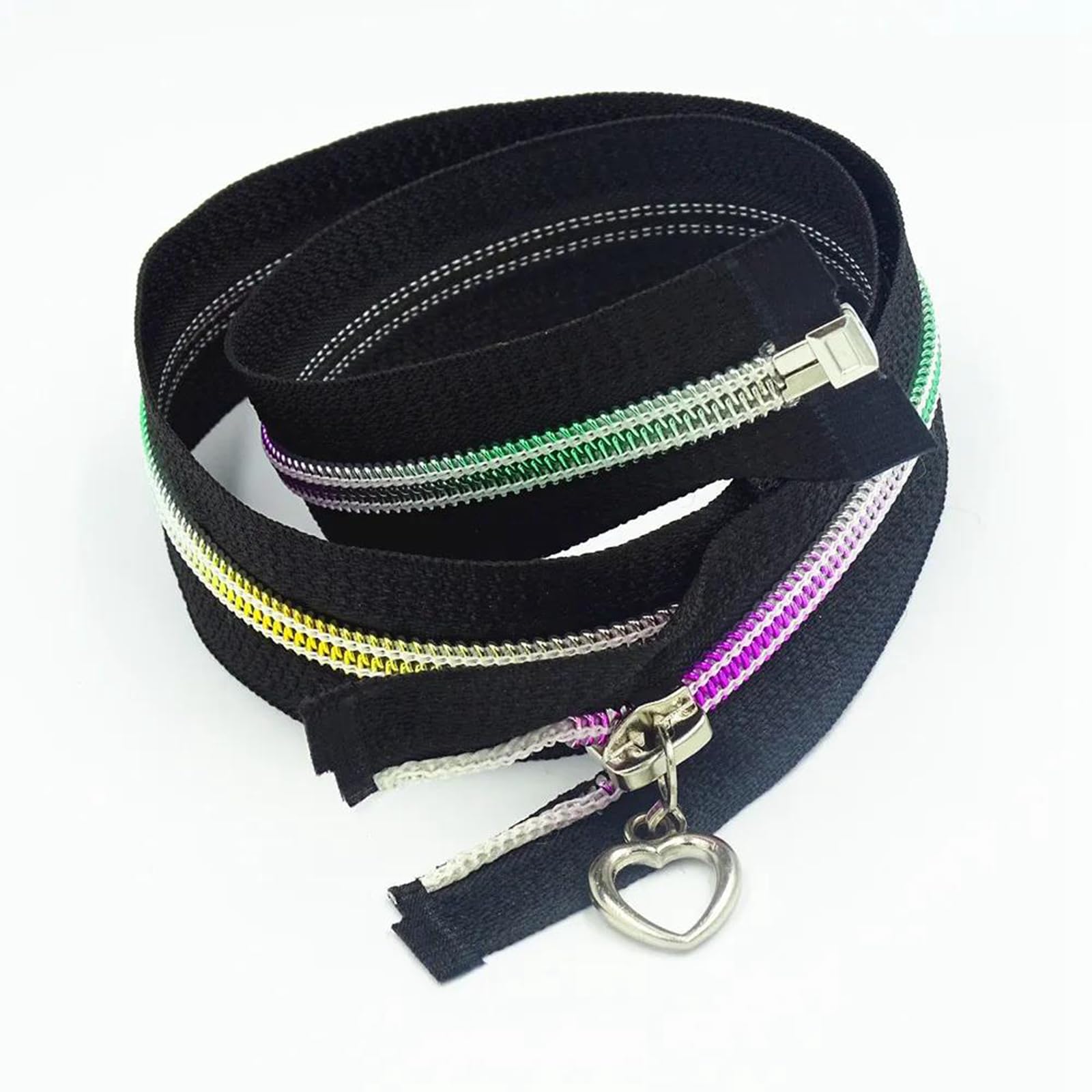 Cremallera de nailon con dientes degradados n.° 5 para costura y sastrería, 50-90 cm.,Negro,50 piezas - 90 cm