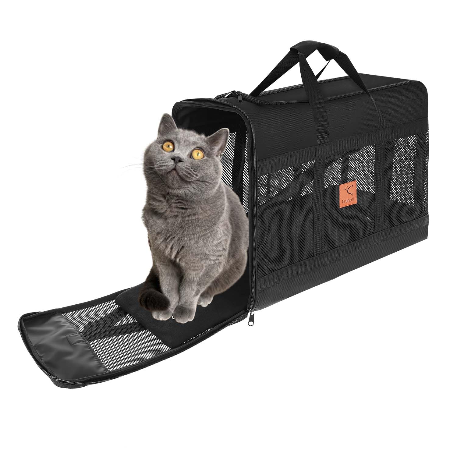 Hundetasche 55x40x23 cm Flugzeug Hundetransporttasche/Hundetragetasche | Leichte Tiertransporttasche für Hund & Katze bis 15 kg | Große Tier Box Tasche für z. B. Eurowings & Lufthansa Flug