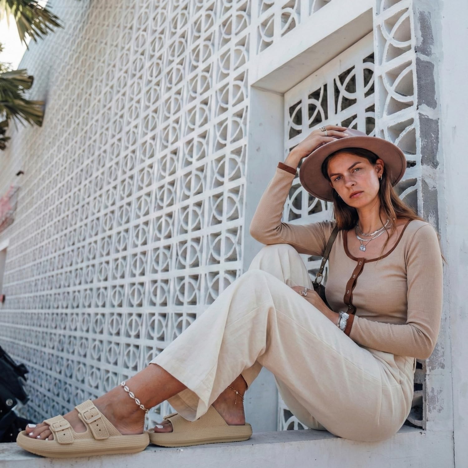 CUSHIONAIRE Fame Pillow Recovery Sandals for Women, Adjustable Double Buckle Waterproof EVA Cloud Slides for Women - Image 8