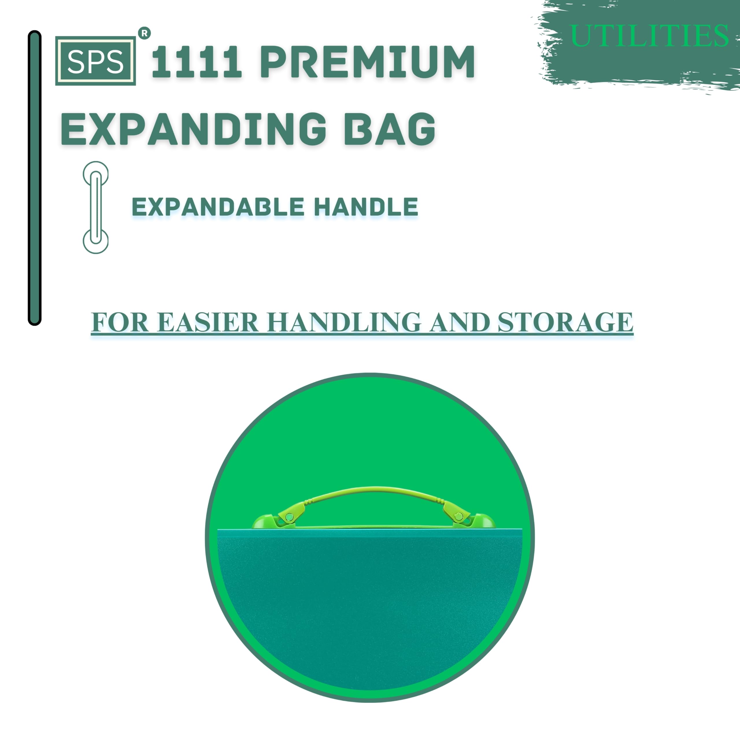 SPS 13 Pocket Expanding File Folder with Buckle Closure,Label Index and Handle for A4/Foolscap/Legal Documents (Green) — Amazon image 4