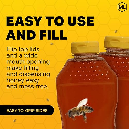 Miniatura 10 de Mann Lake Tarro de plástico en relieve de reloj de arena con tapa, 1 libra