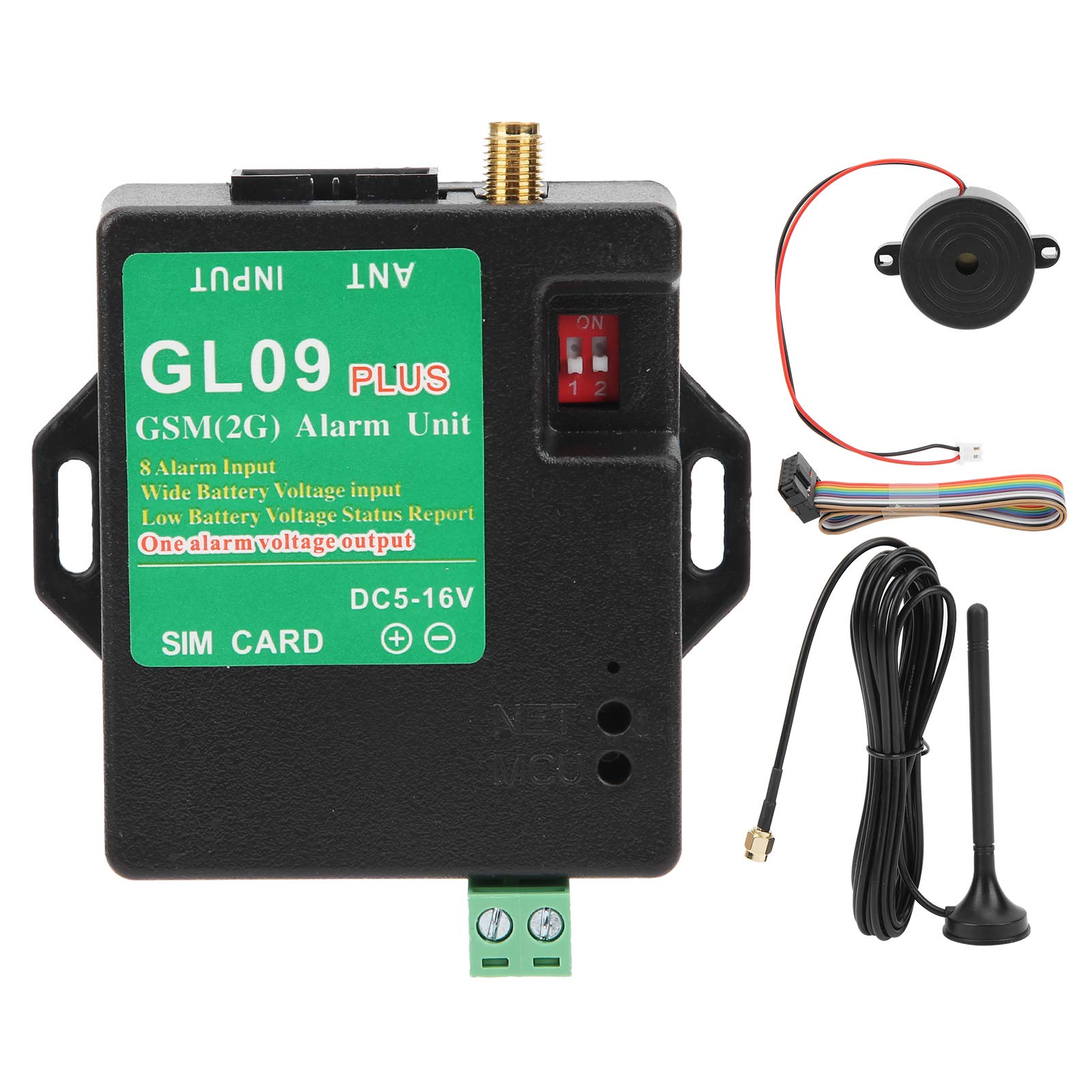 GL09 PLUS GSM Allarme GSM a 8 Canali Avviso di Chiamata SMS con Cavo di Collegamento per Magazzini di Sicurezza Domestica
