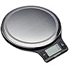 Amazon Basics Digital Kitchen Scale with LCD Display, Batteries Included, Weighs up to 11 pounds, Black and Stainless Steel