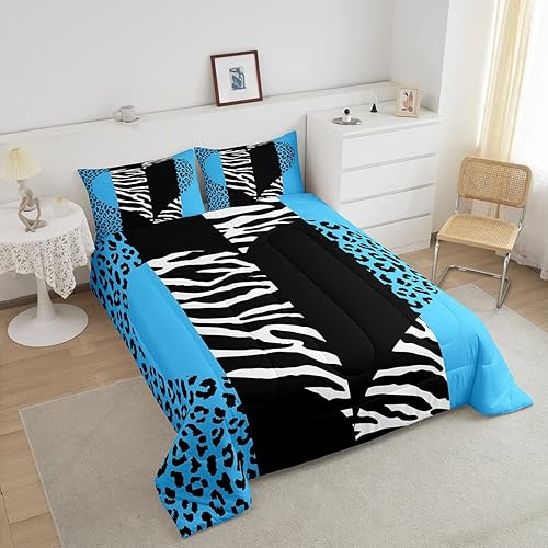 Miniatura 61 de Castle Fairy Juego de ropa de cama con estampado de cebra, tamaño matrimonial, juego de edredón de animales de África y vida silvestre, juego