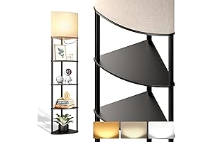 Addlon Corner Lamp with 5 Tier Shelves