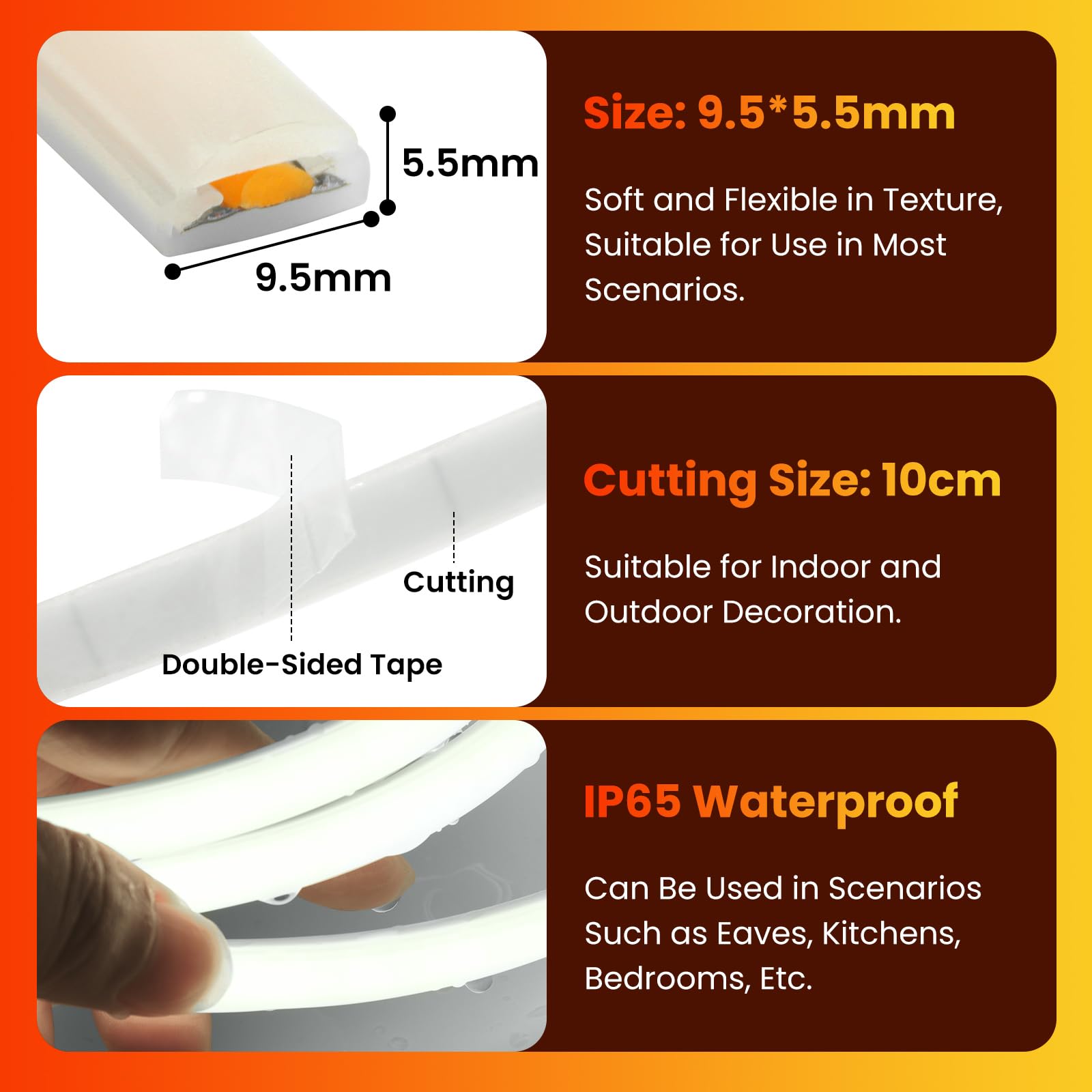Dimmable Lumière au néon LED COB avec Fonction Minuterie, 230V 240 LEDs/m Ruban Led Flex Néon Bande Led, IP65 Etanche Bande Lumineuse Super Lumineux Pour Intérieur/Extérieur (Blanc, 15M)