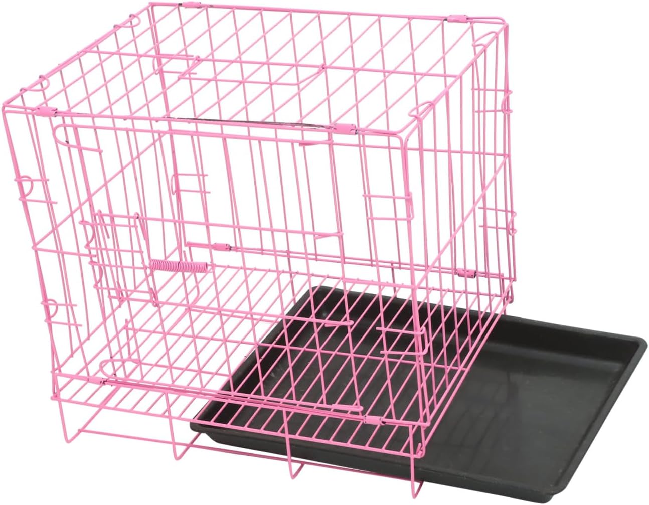 Sosoport Pet Cage Folding Dog Crate Steel Pet Crate Compact for Small and Medium Dogs Cats Rabbits with Lock