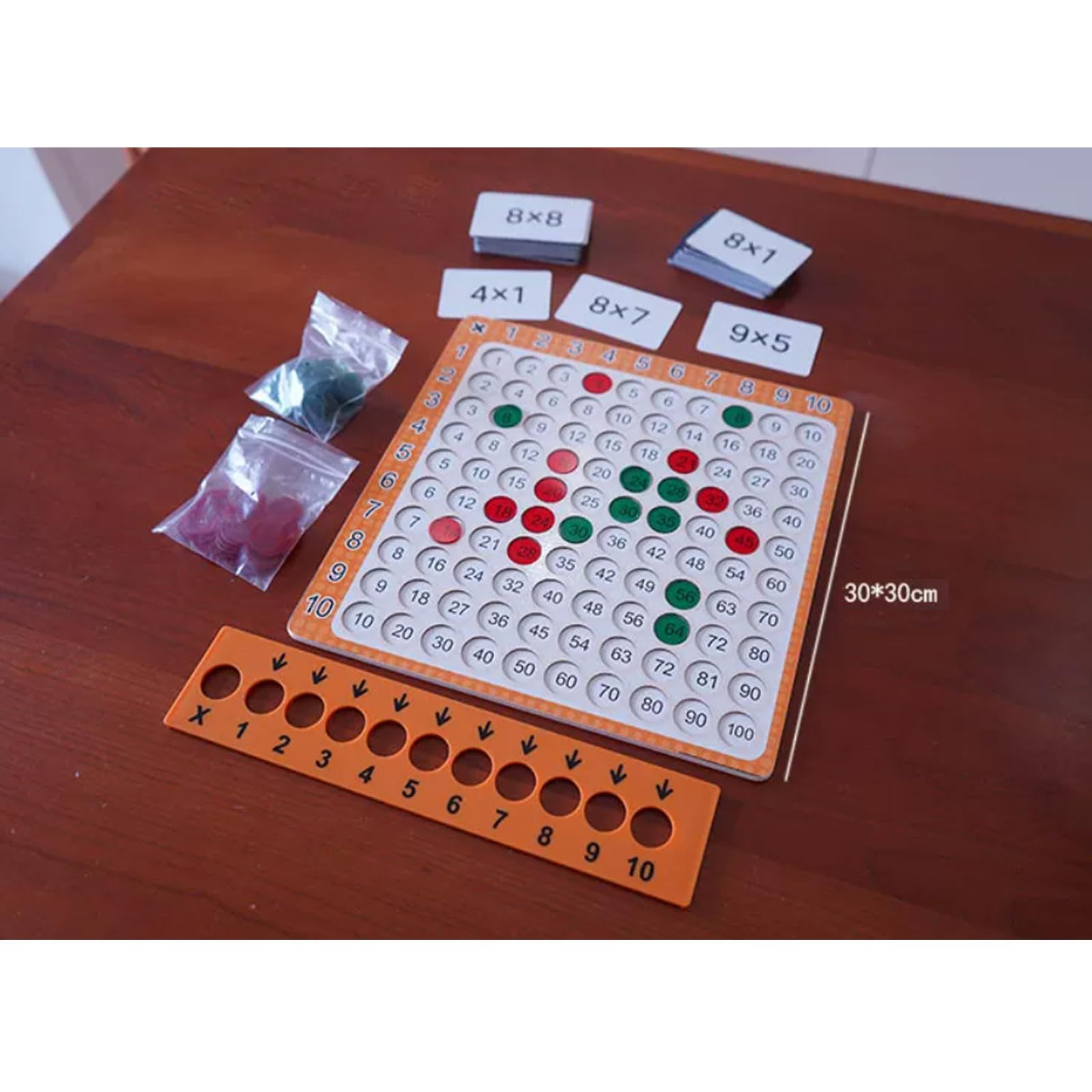 Gioco da Tavolo Montessori delle tabelline | Tabella di moltiplicazione da 1 a 10 con schede flash, Giocattolo educativo per la pratica della moltiplicazione