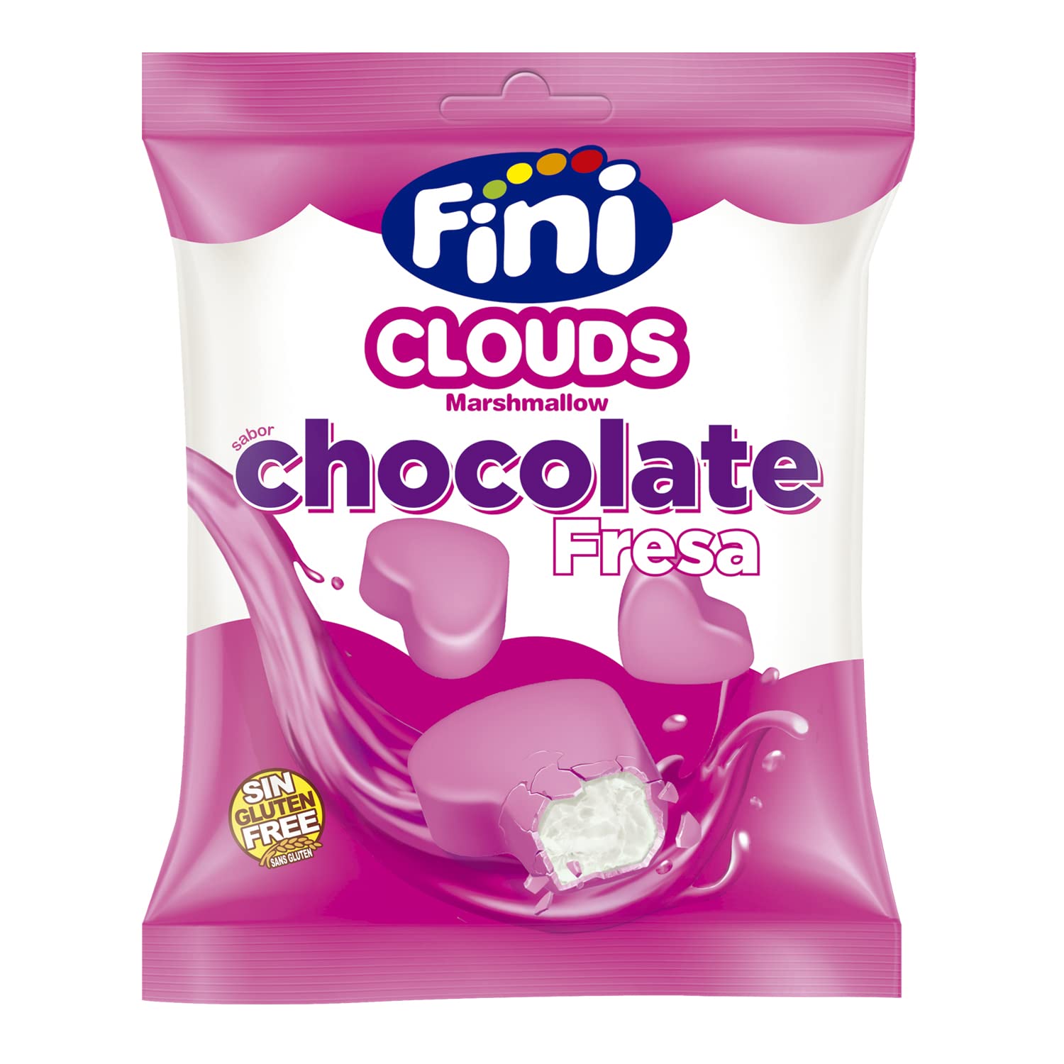 Fini Clouds Corazones de Fresa 80 g Espumas dulces Sin Gluten
