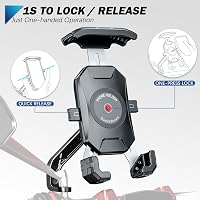 KTUEOV 360° Forgatható Motoros Telefontartó 4-7" Okostelefonhoz Tükörre Szerelhető - black 3