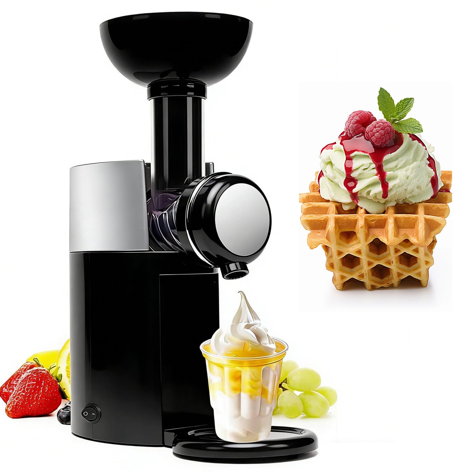 Maszyna do lodów, mrożonych deserów do miękkich podawania, lodów, sorbetów i smoothie, zdejmowana konstrukcja do zdrowych deserów i jogurtu bez nabiału, do użytku domowego