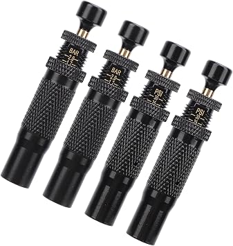4PCS Tire Deflator Valve Kit, Adjustable Auto Stop 10 to 30 PSI Range Screw On Tyre Air Down Tool for Off Road 4x4 Vehicle