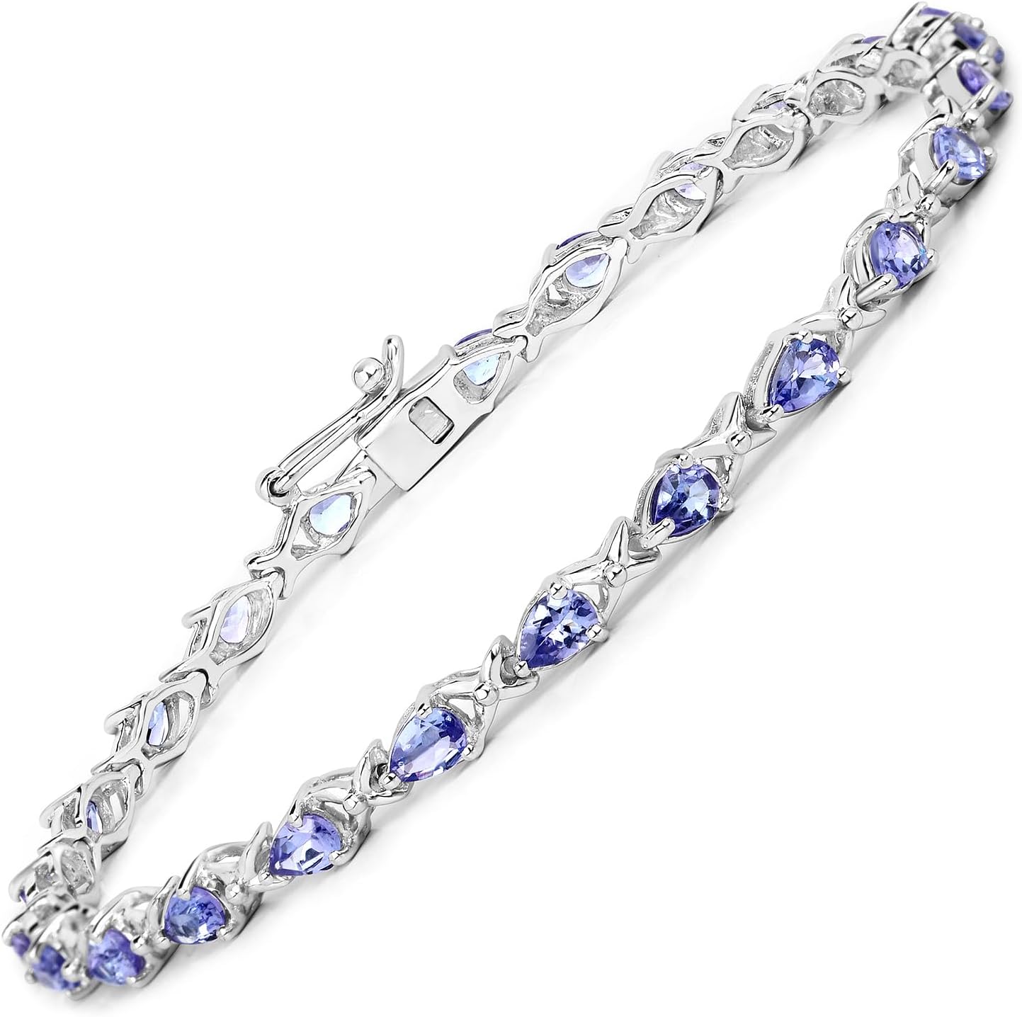 Tanzanite Bracelet, Natural Tanzanite Oval Tennis Bracelet in .925 Sterling Silver, December Birthstone