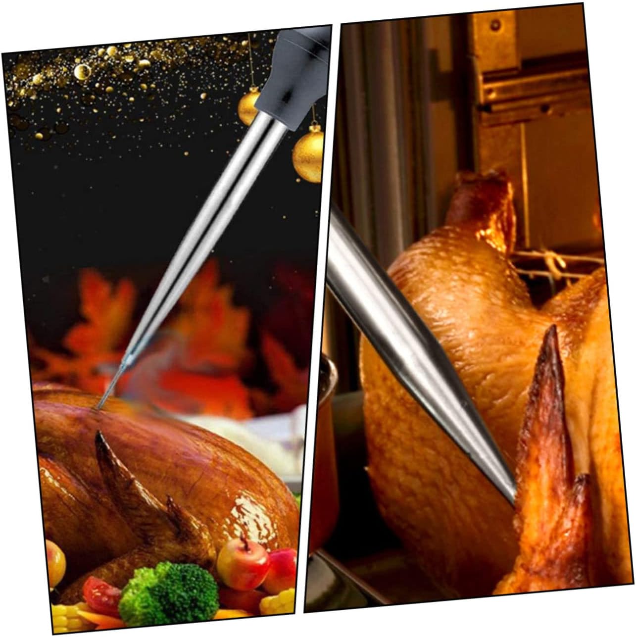 Turkey Seasoning Injector Cleaning Brush Silicone Marinade Syringe BBQ Sauce Injector for Meat Kitchen Cooking Tool 4-Piece Set