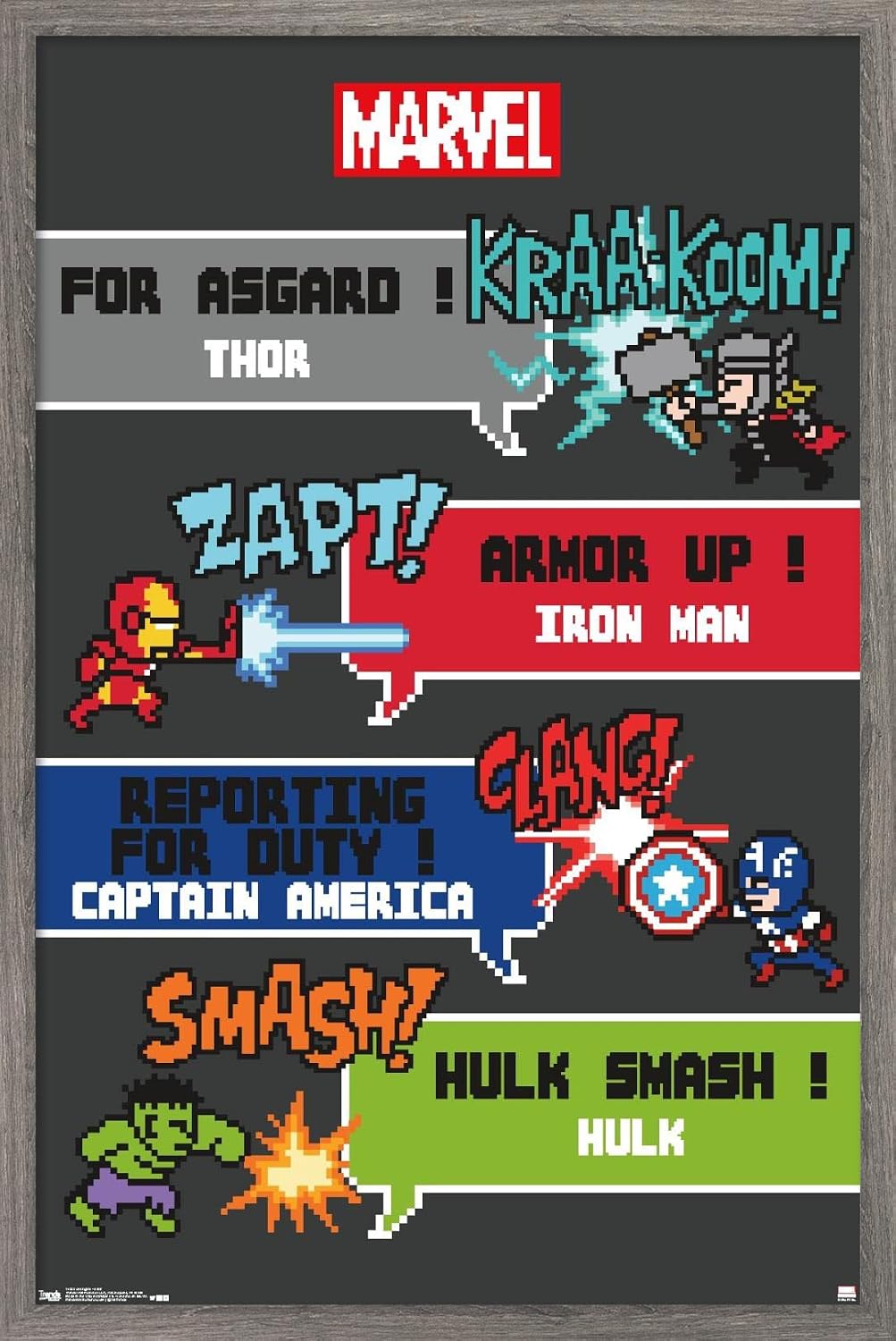 Trends International Marvel Comics - Avengers - 8 Bit Wall Poster, 22.375" x 34", Premium Unframed Version