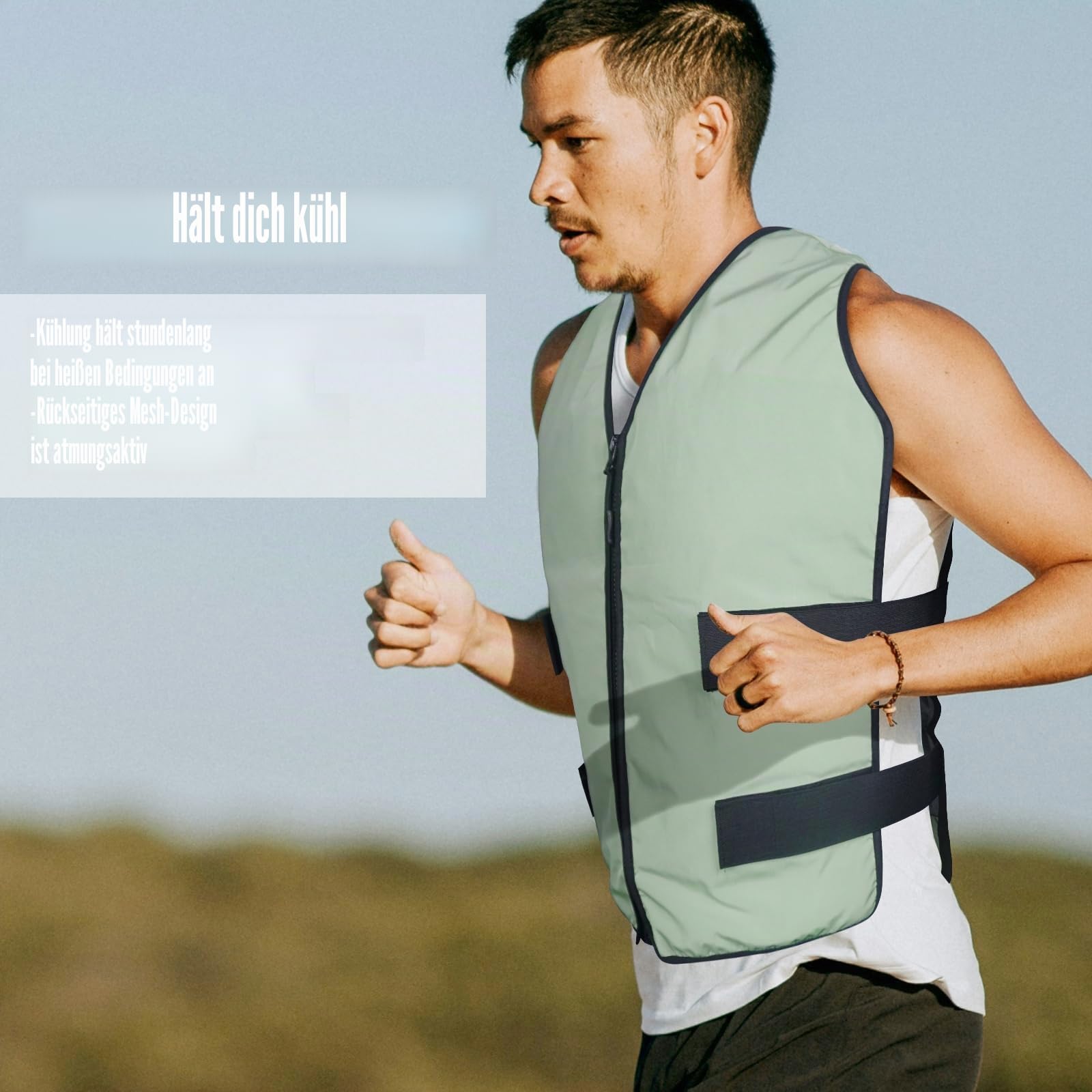 MR.ICE Cooling Vest for Men & Women - Adjustable Ice Vest for Motorcycle, Workers, Sports, Outdoor, Heat Relief