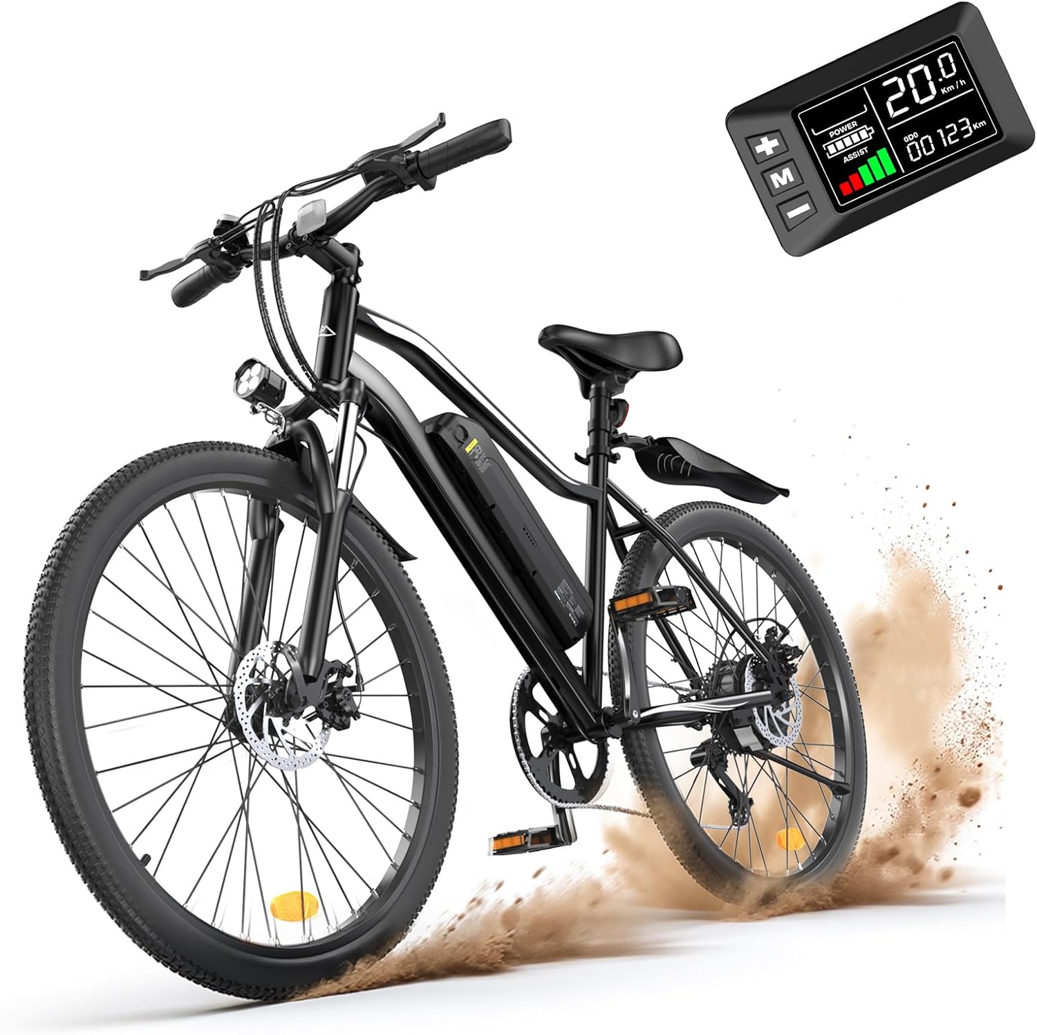 Electric Bike - 500W/1000W Motor Electric Bike for Adults, Up to 60 Miles, 20MPH Commuting Electric Mountain Bike with 374Wh Removable Battery, 20''/26'' Tires Lightweight Electric Bicycle